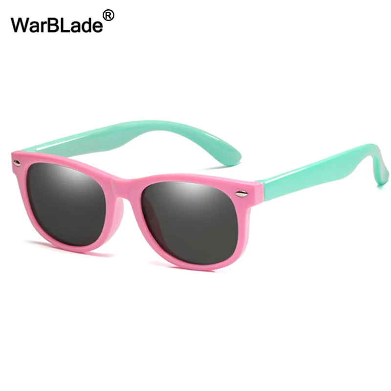 WarBlade Round Polarized Kids Sunglasses Silicone Flexible Safety Children Sun Glasses Fashion Boys Girls Shades Eyewear UV400