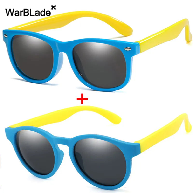 WarBlade Round Polarized Kids Sunglasses Silicone Flexible Safety Children Sun Glasses Fashion Boys Girls Shades Eyewear UV400