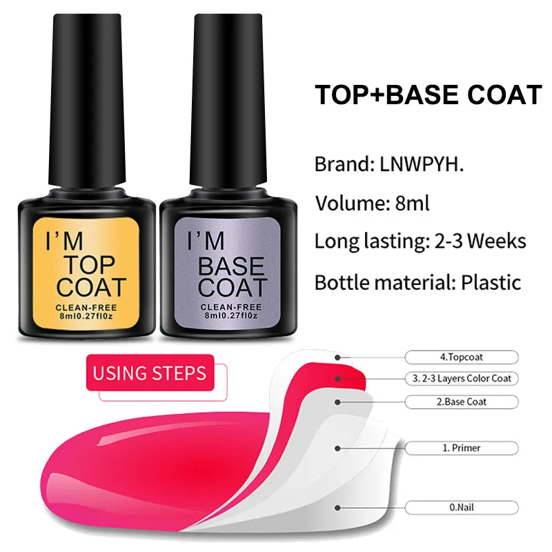 Nail Gel Polish 36 Color Gel Nail Polish Semi Permanent Gel Vernis Base Top Coat Nail Art Manicure Soak Off LED UV Gel Varnishes