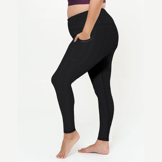 Hi-Rise Square Pocket Leggings - Black Links Pattern