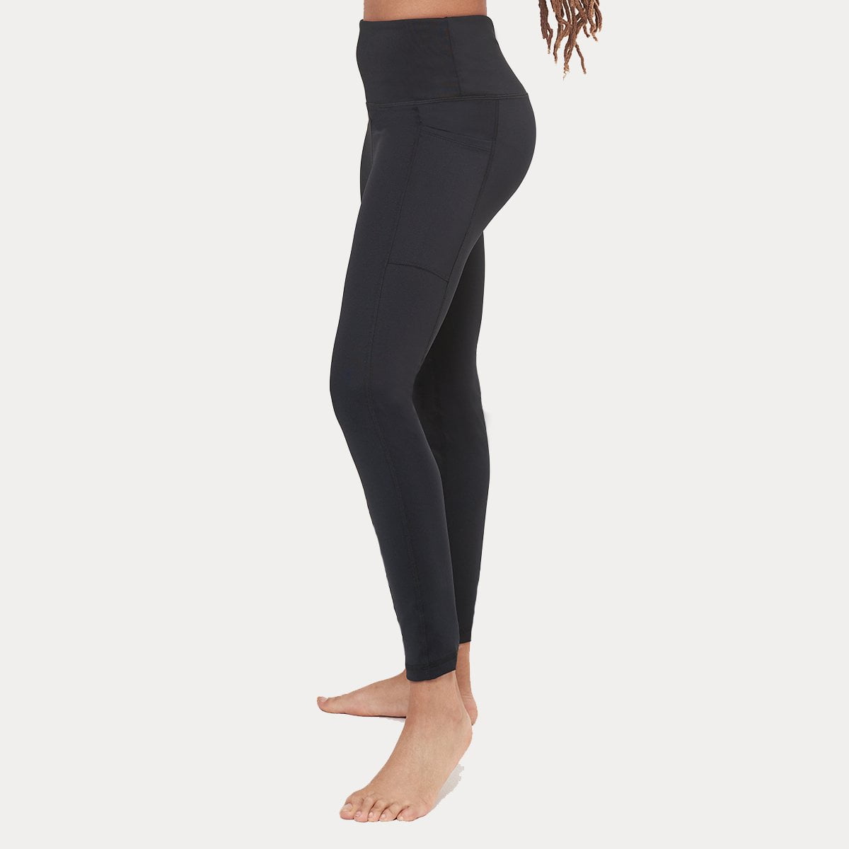 Hi-Rise Square Pocket Leggings - Black Solid