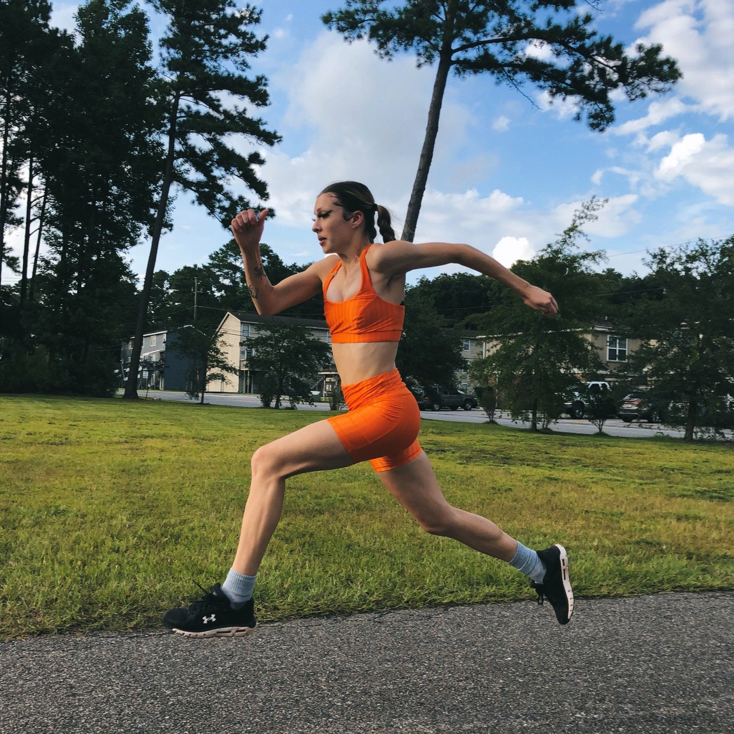 Pocket Bike Short - Tangerine Zap Pattern