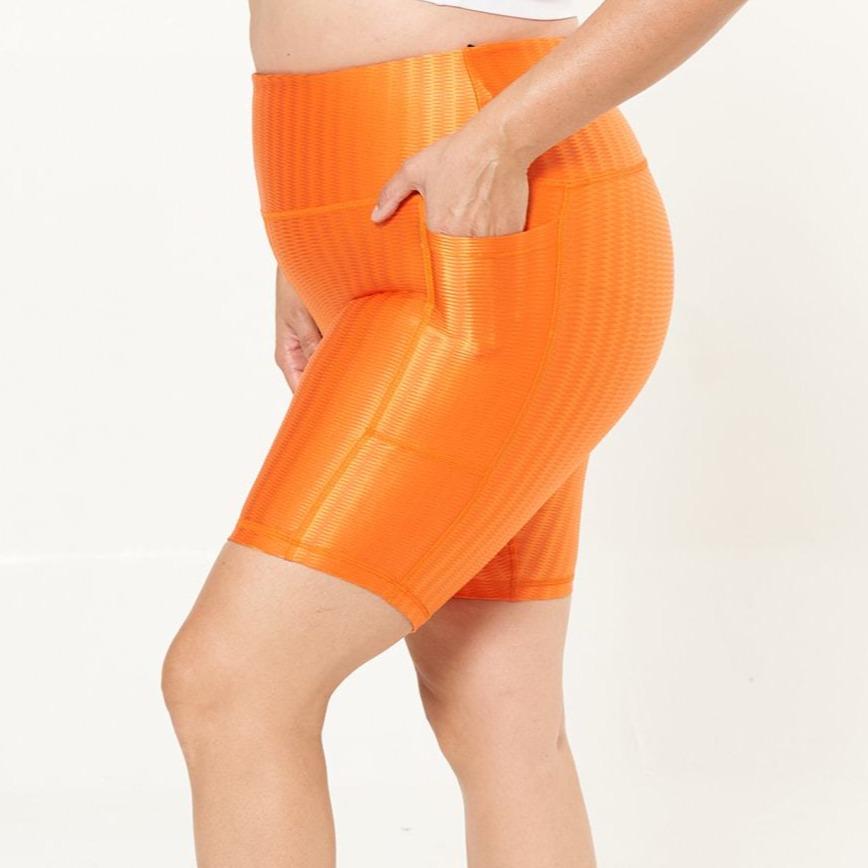 Pocket Bike Short - Tangerine Zap Pattern